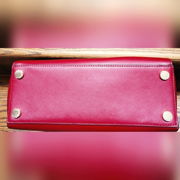 MICHAEL KORS Red Ellis Satchel Saffoano Leather Purse with removable straps - Picture 8 of 16